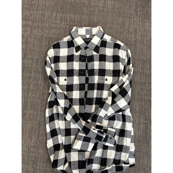 Spier & Mackay Other - Spier & Mackay Flannel Shirt Mens 17 Black White Buffalo Check Plaid Button Down